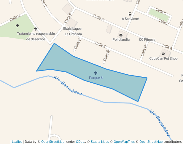 walking in Parque 6 map in Heredia