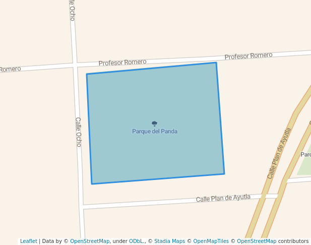 walking in Parque del Panda map in Heroica Matamoros