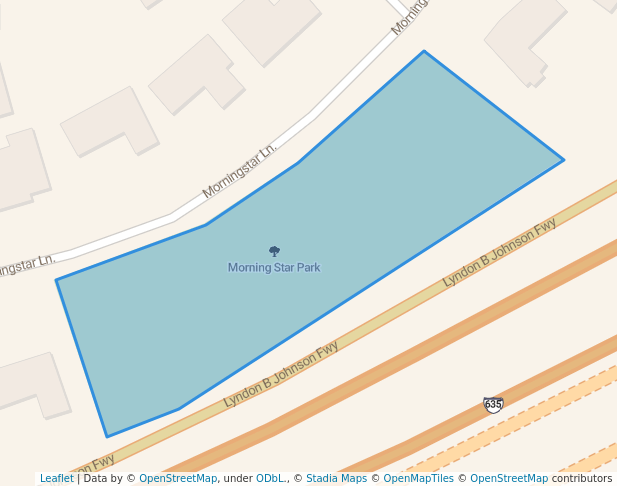 walking in Morning Star Park map in Farmers Branch