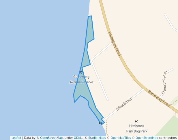 Currawong Avenue Reserve in Palm Beach | Map and Routes
