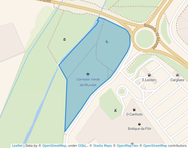 walking in Corredor Verde da Mundet map in Montijo