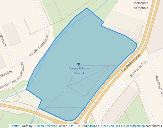 walking in Parque Urbano Mundet map in Montijo