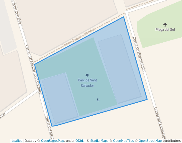 walking in Parque Sant Salvador map in Esplugues de Llobregat