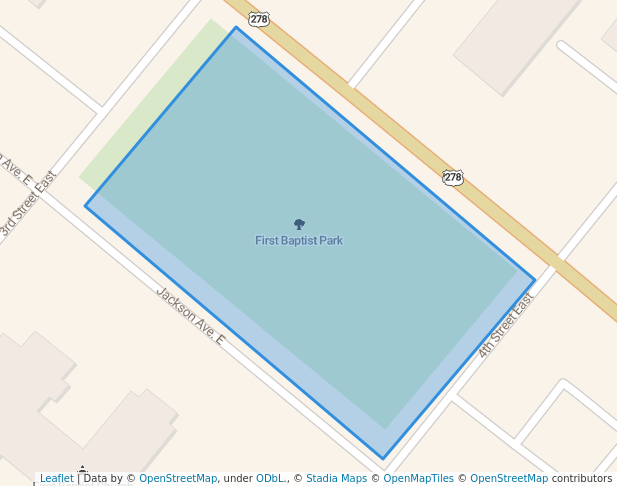 walking in First Baptist Park map in Hampton