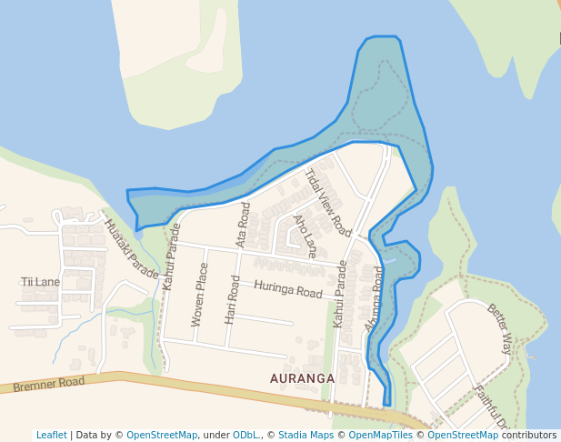 walking in Bremner Esplanade Reserve map in Karaka