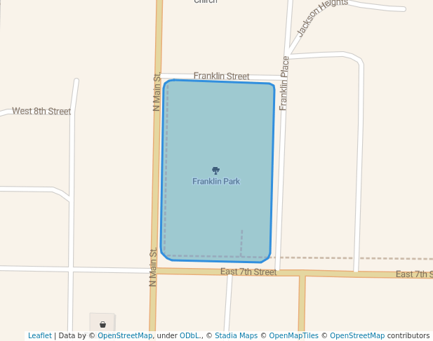 walking in Franklin Park map in Maryville