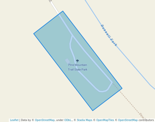 walking in Pine Mountain Trail State Park map in Elkhorn City