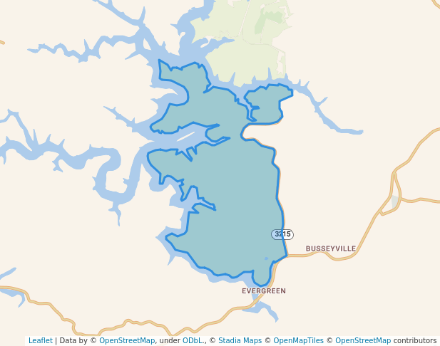 walking in Yatesville Lake State Park map in Louisa
