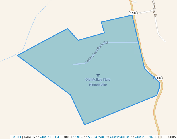 walking in Old Mulkey State Historic Site map in Tompkinsville