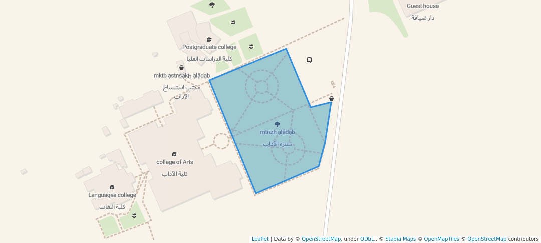 walking in متنزه الآداب map in Kufa