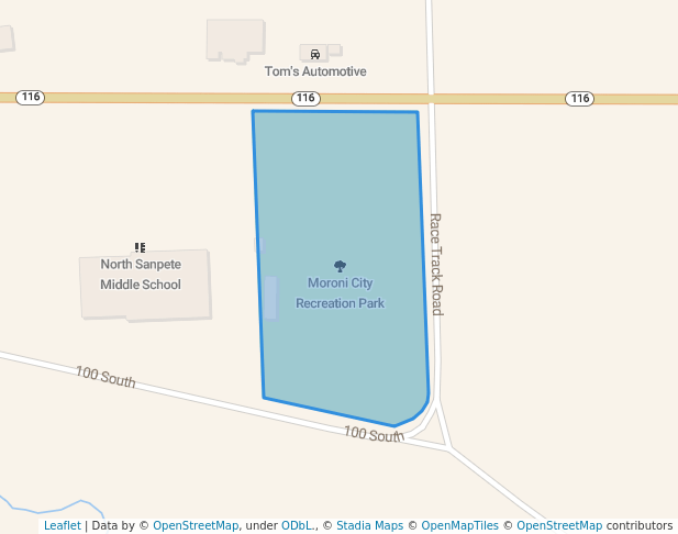 walking in Moroni City Recreation Park map in Moroni