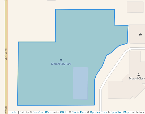 walking in Moroni City Park map in Moroni