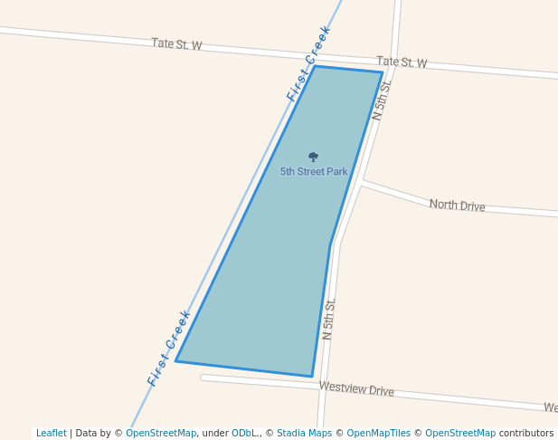 walking in 5th Street Park map in Union City