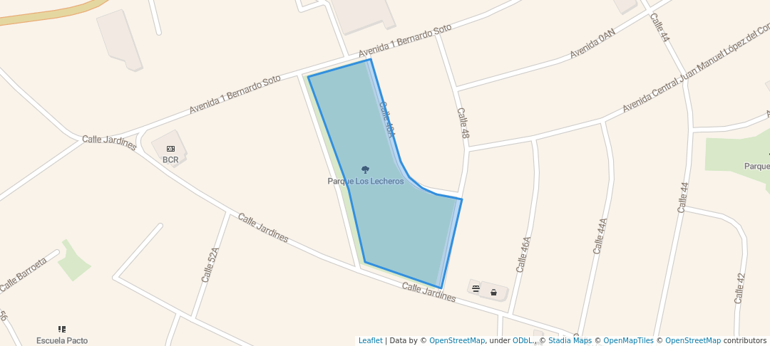 walking in Parque Los Lecheros map in Alajuela