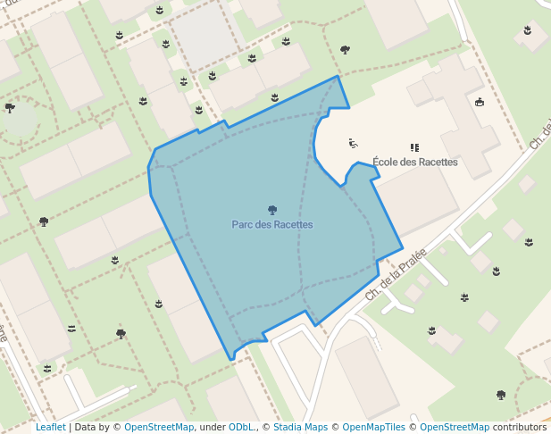 walking in Parc des Racettes map in Onex