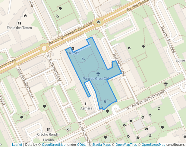 walking in Parc du Gros-Chêne map in Onex