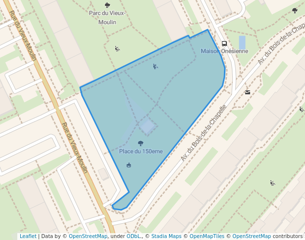 walking in Place du 150eme map in Onex