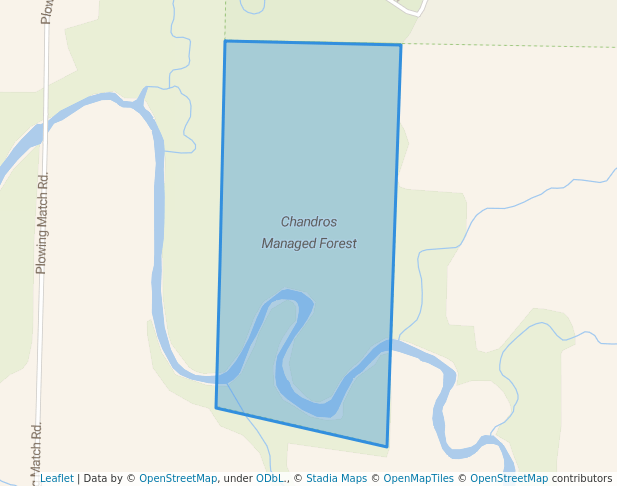 walking in Chandros Managed Forest map in Petrolia