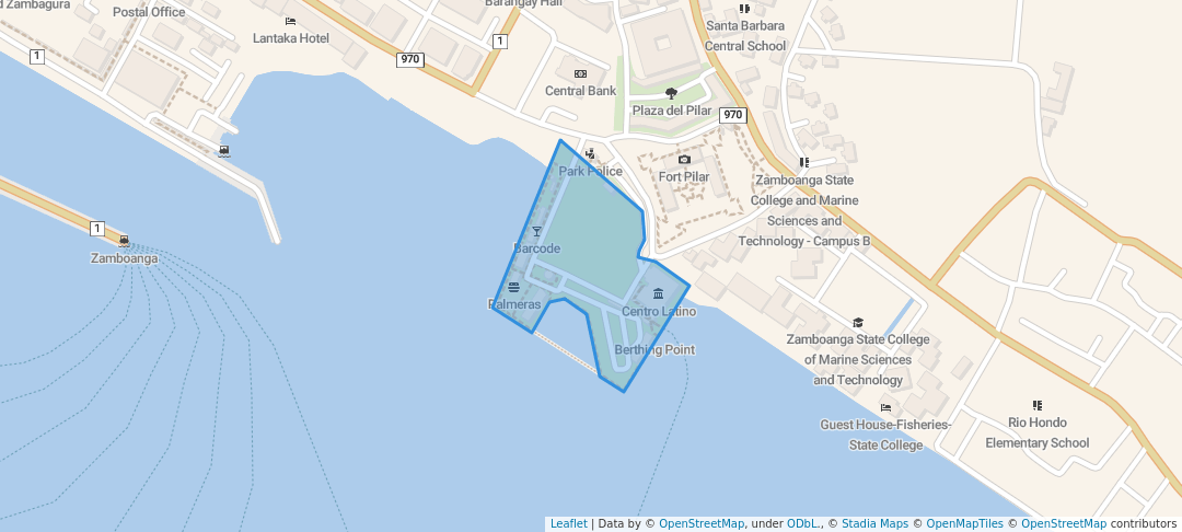 walking in Paseo del Mar map in Zamboanga