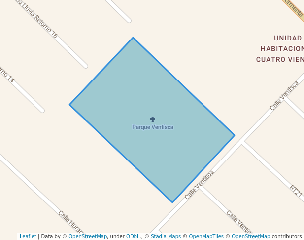 walking in Parque Ventísca map in San Jerónimo Cuatro Vientos