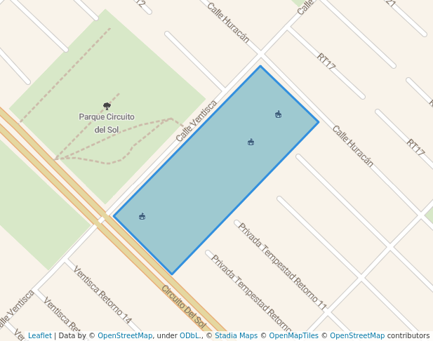 walking in Parque La Tirolesa map in San Jerónimo Cuatro Vientos