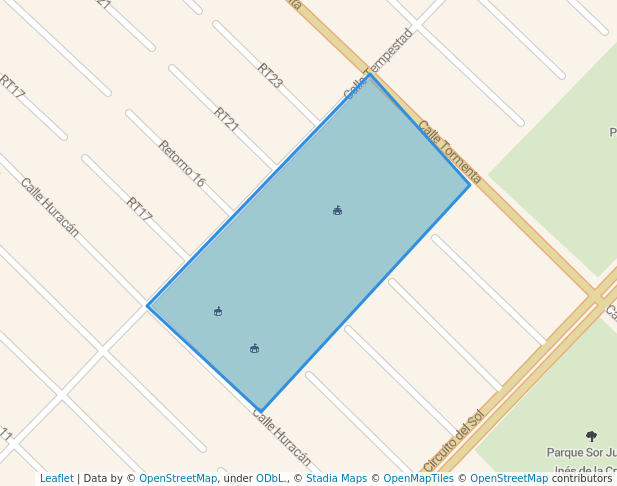 walking in Parque Huracán map in San Jerónimo Cuatro Vientos