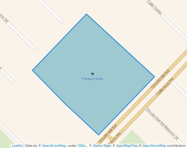 walking in Parque Ciclón map in San Jerónimo Cuatro Vientos