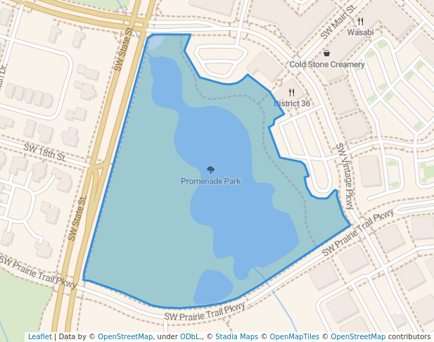 walking in Promenade Park map in Ankeny