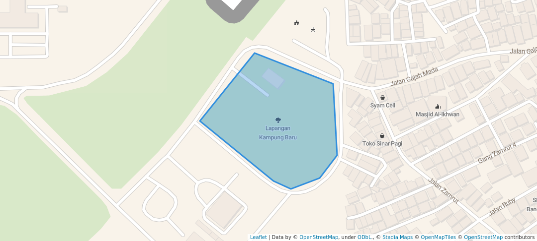 walking in Lapangan Kampung Baru map in Bontang