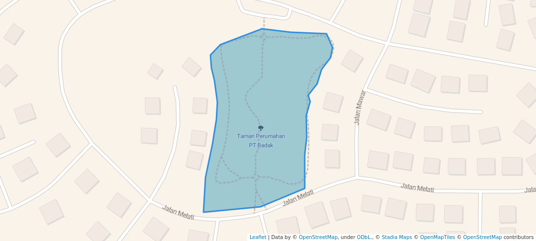 walking in Taman Perumahan PT Badak map in Bontang