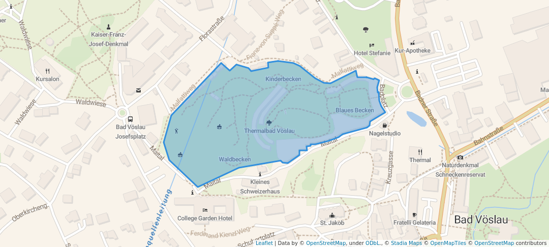 walking in Thermalbad Vöslau map in Bad Vöslau