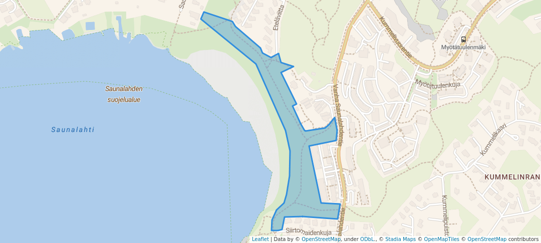 walking in Bastvikinniitty map in Esbo