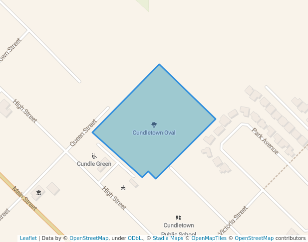 walking in Cundletown Oval map in Cundletown