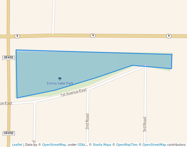 walking in Emma Sater Park map in Rock Rapids