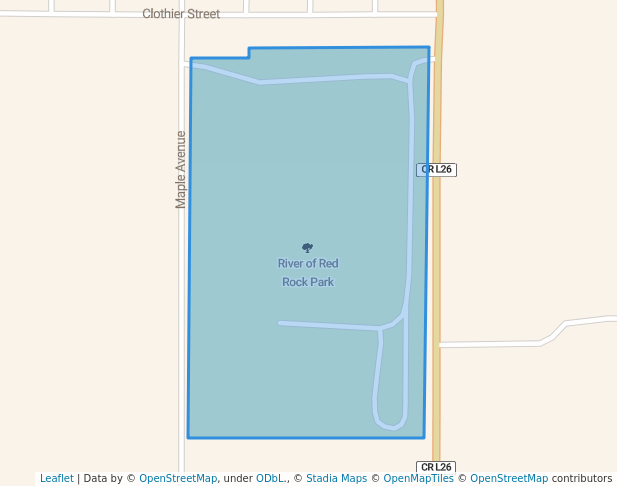 walking in River of Red Rock Park map in Little Rock