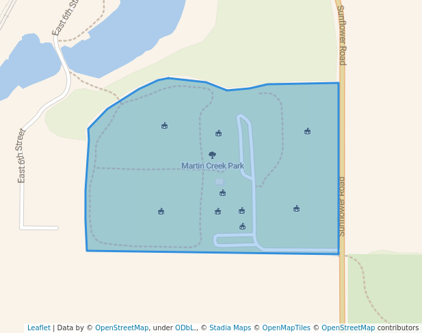 walking in Martin Creek Park map in Edgerton