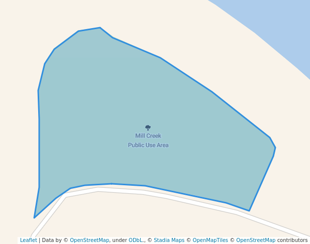 walking in Mill Creek Public Use Area map in Pottsboro