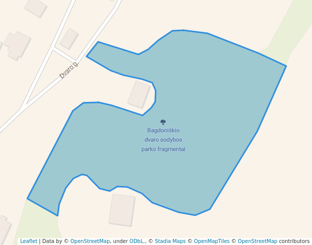 walking in Bagdoniškio dvaro sodybos parko fragmentai map in Bagdoniškis
