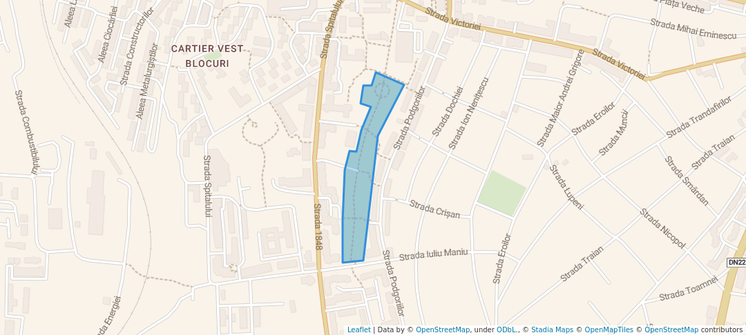 walking in Parcul Victoria map in Tulcea