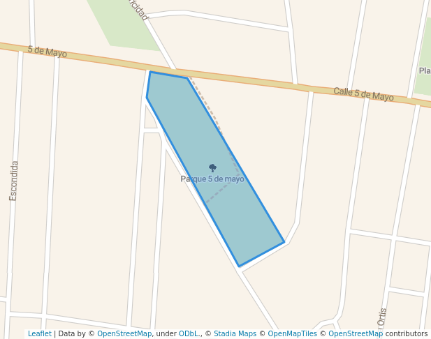 walking in Parque 5 de mayo map in Ejido de Tequisistlán Primero