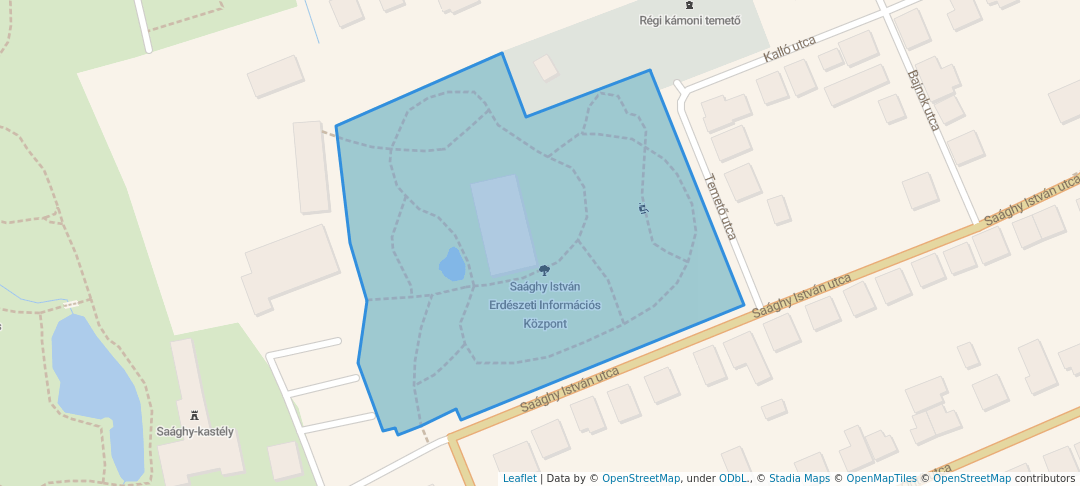 walking in Saághy István Erdészeti Információs Központ map in Szombathely