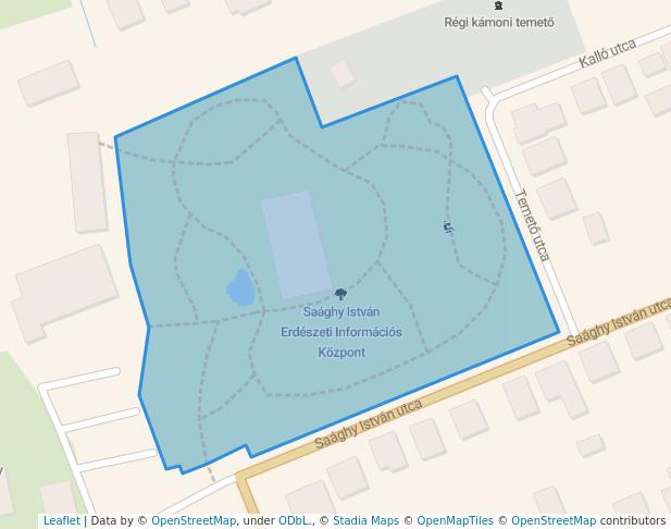 walking in Saághy István Erdészeti Információs Központ map in Szombathely