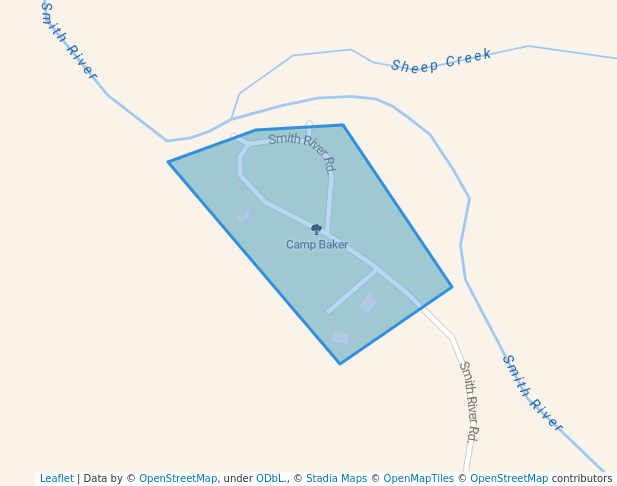 walking in Camp Baker map in White Sulphur Springs