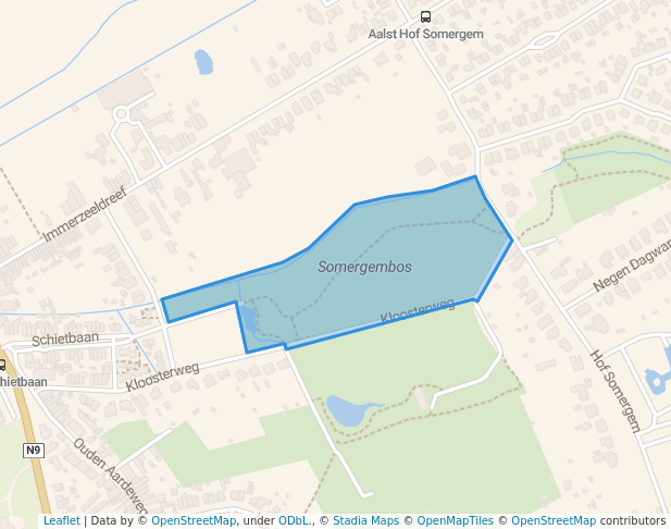 walking in Somergembos map in Aalst