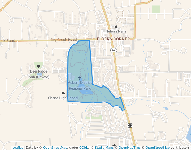 walking in Auburn District Regional Park map in Auburn
