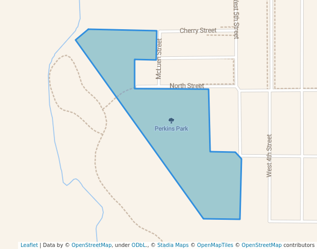 walking in Perkins Park map in Perry