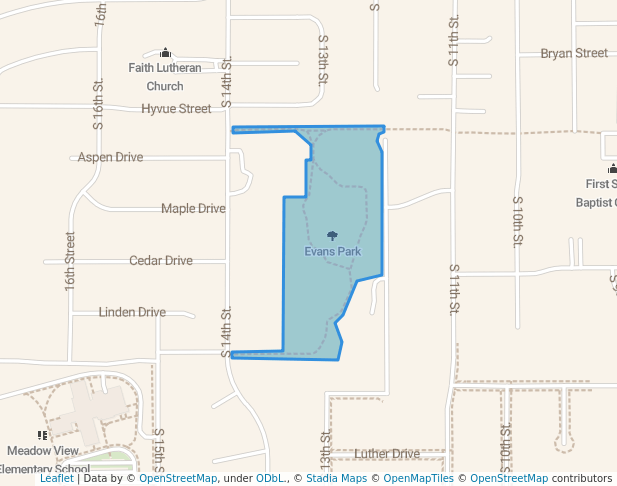 walking in Evans Park map in Adel