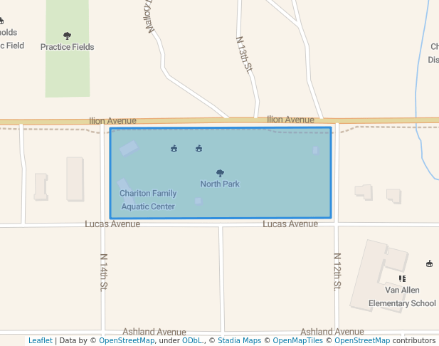 walking in North Park map in Chariton