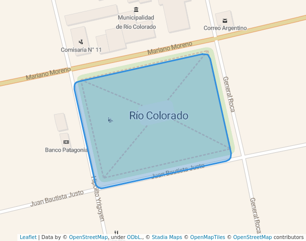 Plaza San Martín in Río Colorado | Map and Routes
