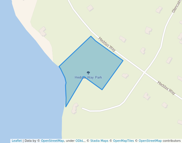 walking in Heddas Way Park map in Fall River